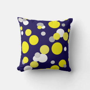 Coussin de nuances de jaune d'art abstrait funky