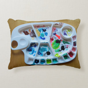 coussin de palette de peintres d'aquarelle