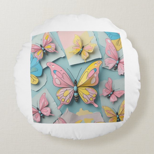 🦋 Coussin de papillon de caricature Whimsical - C (Devant)