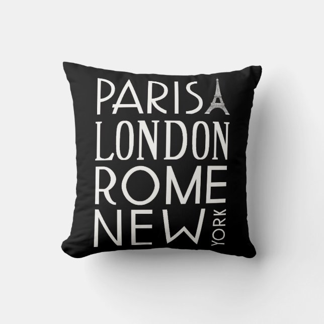 Coussin de Paris, de Londres, de Rome et de New (Recto)
