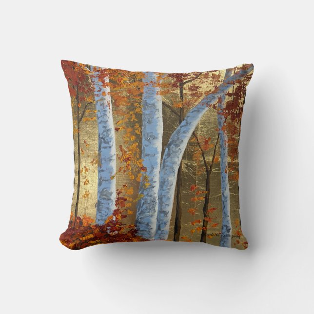 Coussin de peinture de feuilles d'or (Recto)