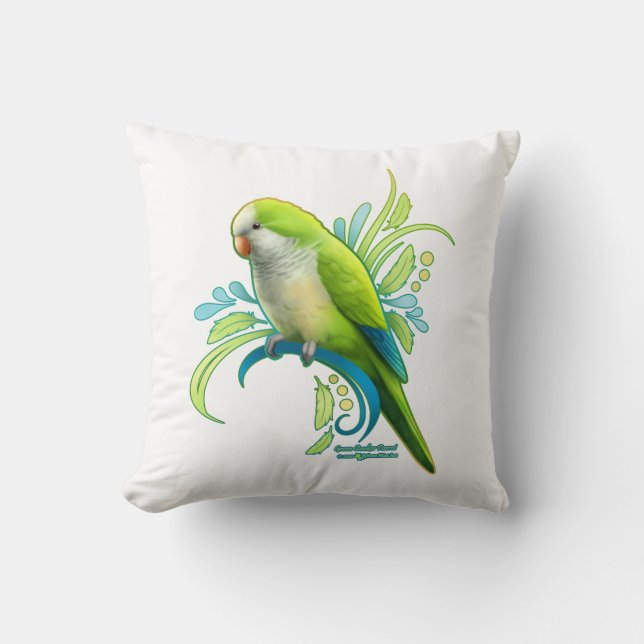 Coussin de perroquet Green Quaker (Recto)