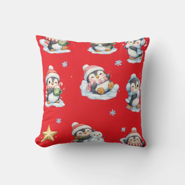 Coussin de pingouin de Noël (Recto)