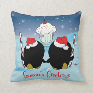 Coussin de pingouins de glace