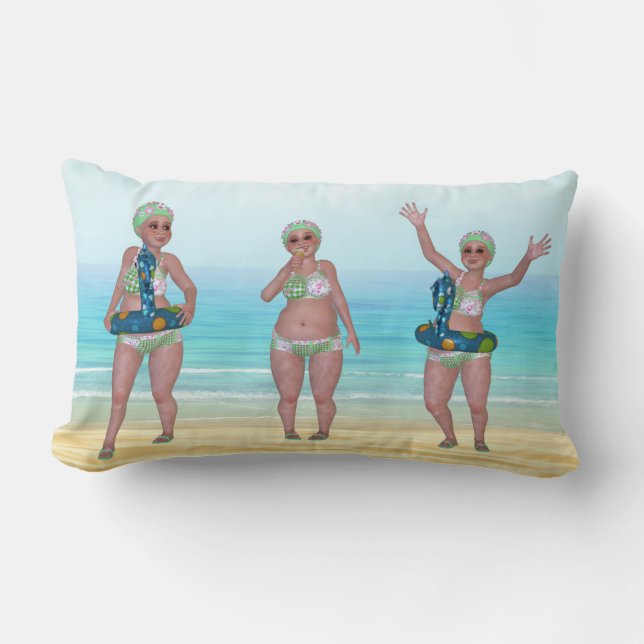 Coussin de plage avec Belle Baignade amusante (Recto)