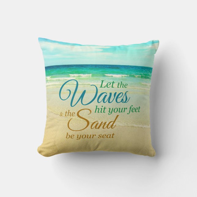 Coussin de plage de citation de ressacs (Recto)