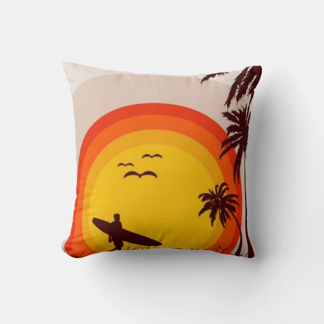 Coussin de plage de coucher du soleil (Recto)