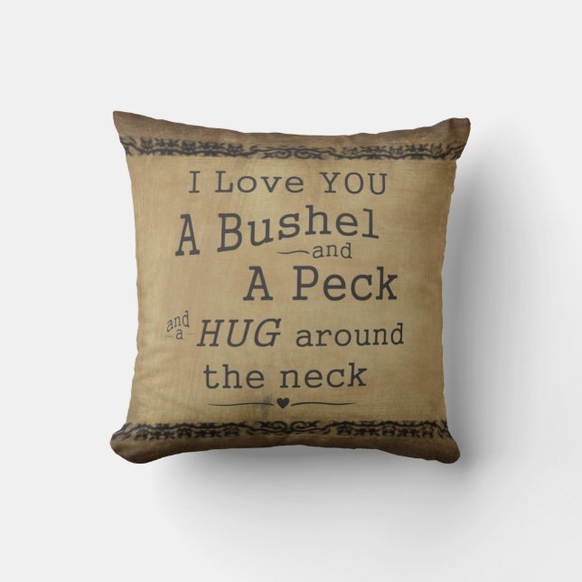 Coussin de plein air je t'aime un boisseau et un p (Recto)