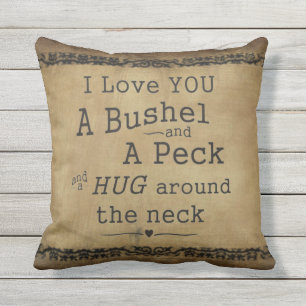 Coussin de plein air je t'aime un boisseau et un p