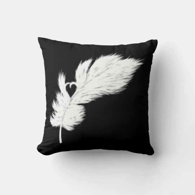 coussin de plumes d'ange noir et blanc (Recto)