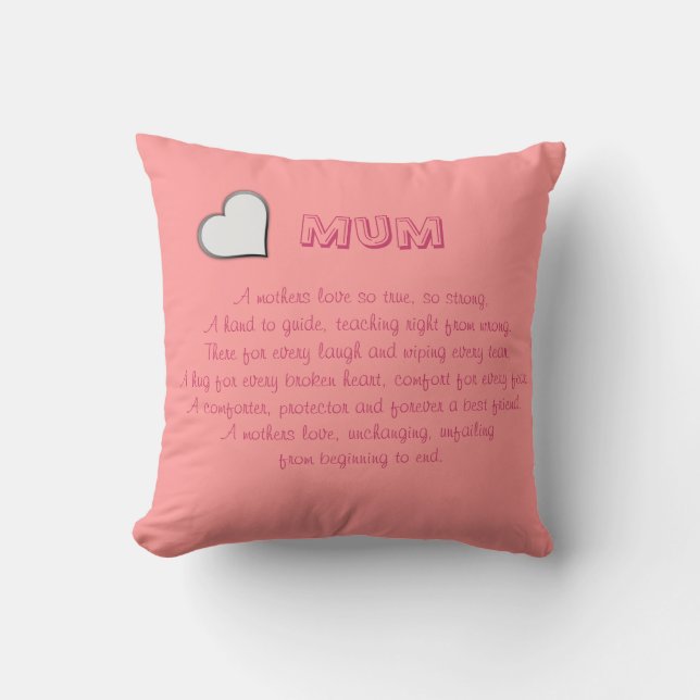 Coussin de poème de maman (Recto)