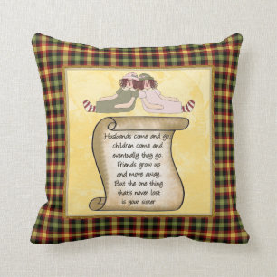 coussin de poèmes de soeurs