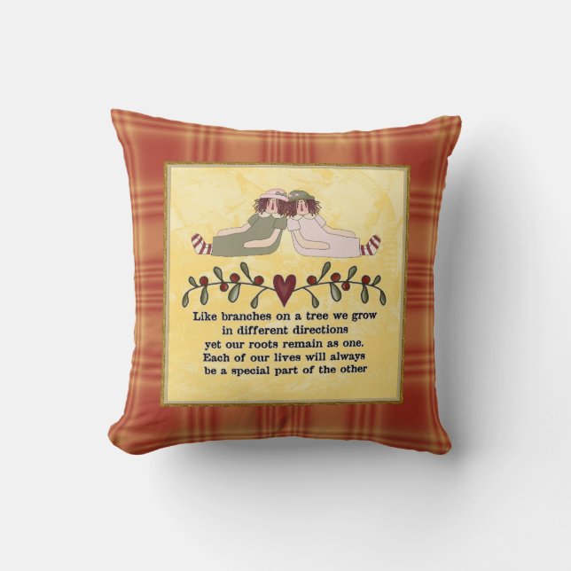 Coussin de poèmes Soeurs (Recto)