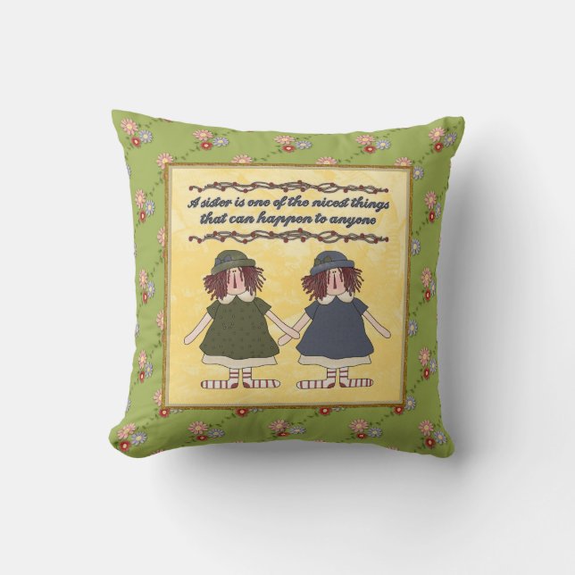 Coussin de poèmes Soeurs (Recto)