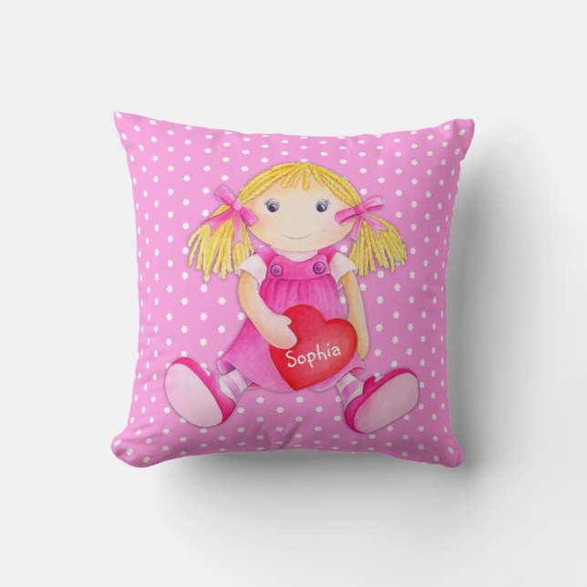 Coussin de point de polka de fleur de nom de (Recto)