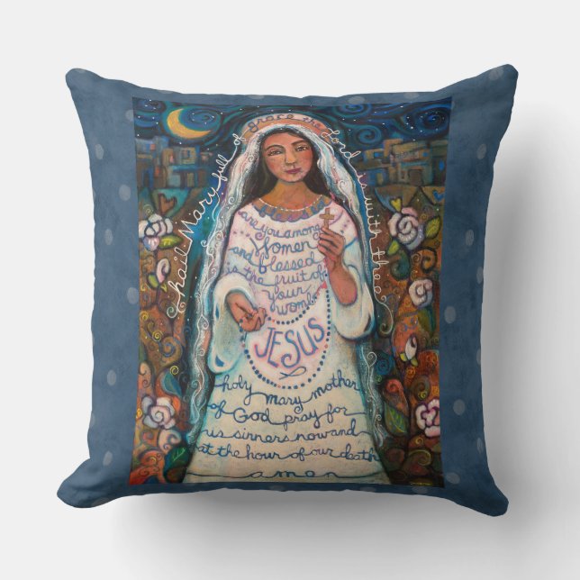 Coussin de prière de Mary de grêle avec le pois (Recto)