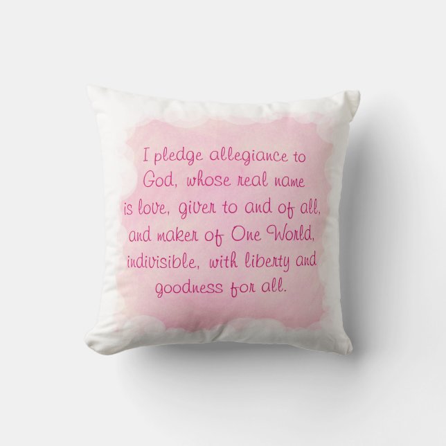 Coussin De Prière Rose, Oreillers Un Monde Jeter (Recto)