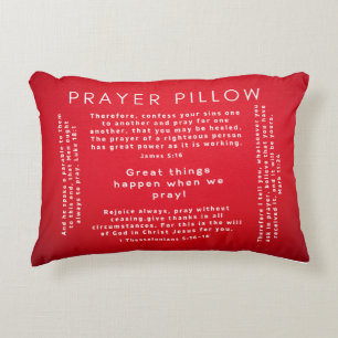 Coussin de prière rouge et blanc