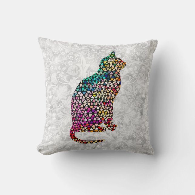 Coussin de profil de chat style verre tendu (Recto)