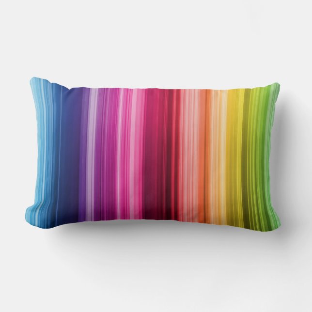 Coussin de rayure d'arc-en-ciel (Recto)