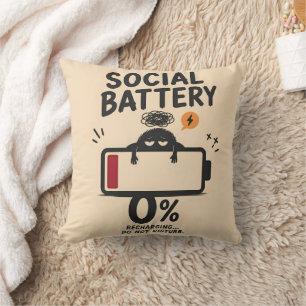 Coussin de recharge de batterie sociale drôle 0 po
