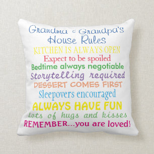 Coussin de règles de la Chambre des grands-parents