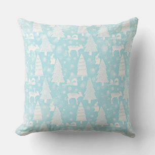 Coussin De Renards et Noël Turquoise Noël