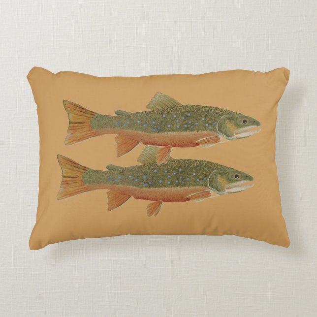 Coussin de ruisseaux et de bruns (Devant)