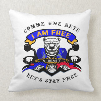 Coussin de salon i am free moto pitbull throw pillow
