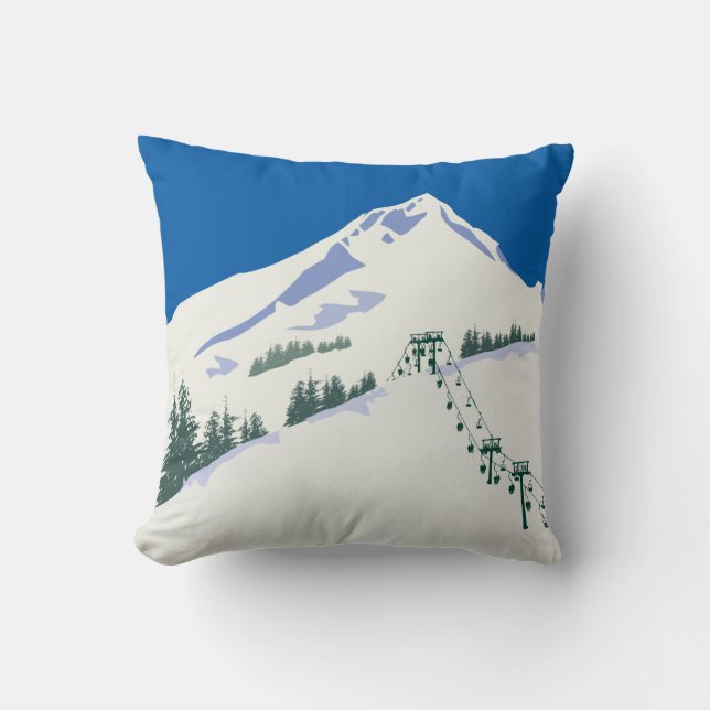 Coussin de scène d'hiver de ski (Recto)