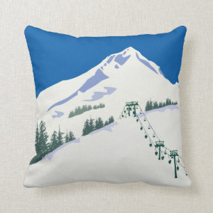 Coussin de scène d'hiver de ski