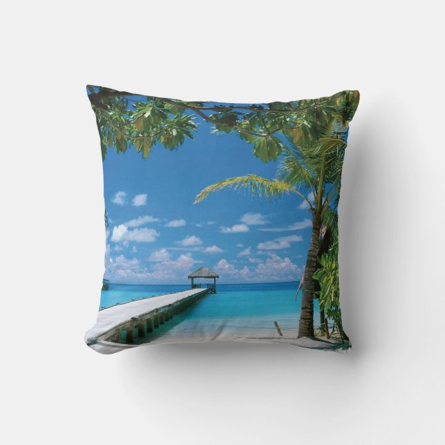 Coussin de scène d'océan de plage de mer (Recto)