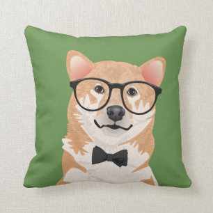 Coussin de Shiba Inu de hippie