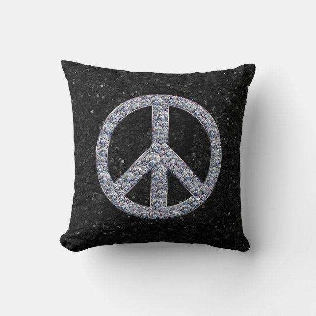 Coussin de signe de paix de diamant (Recto)