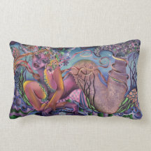 Coussin de sirène de bord de la mer, tons doux,