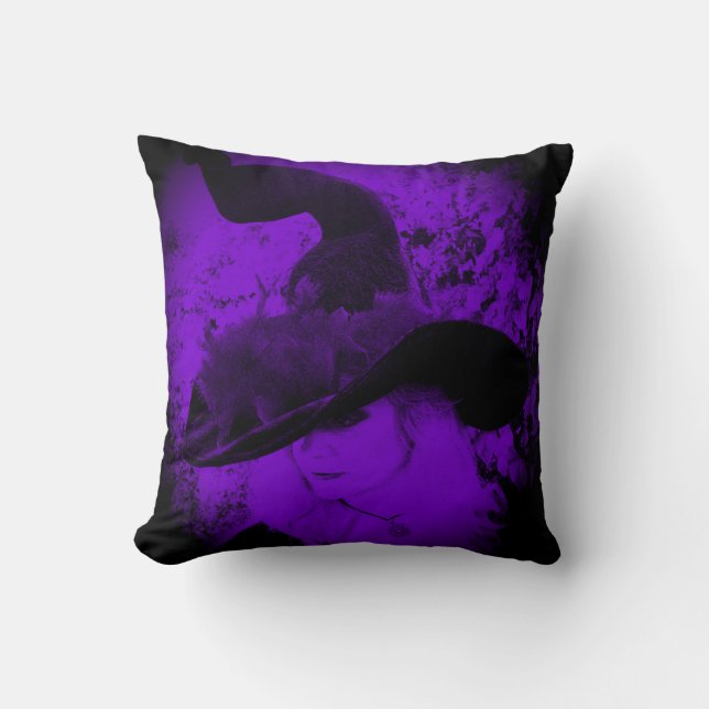 Coussin de sorcière violette Pagan Wiccan Cushion (Recto)