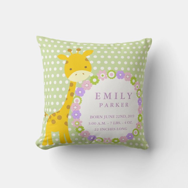 Coussin de stat de faire-part de naissance (Recto)