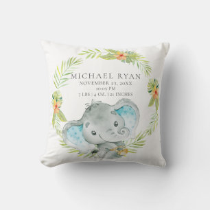 Coussin de stat de naissance de bébé d'éléphan