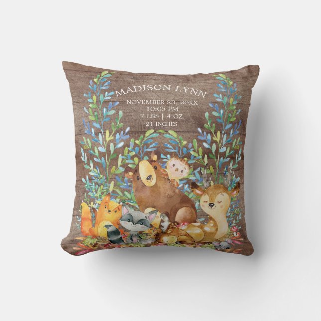 Coussin de stat de naissance de garçon de fille (Recto)
