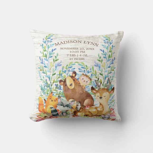 Coussin de stat de naissance de garçon de fille (Recto)