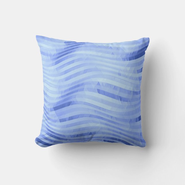 Coussin de style Abstrait des ondes bleues (Recto)