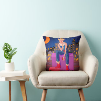 Coussin de style animé mignon avec dessin manuel