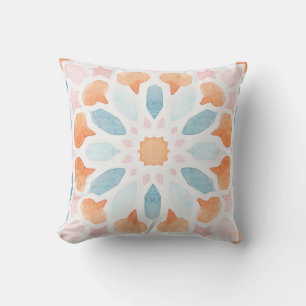 Coussin de style marocain en bleu et orange