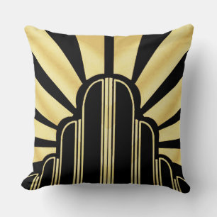 Coussin De Sunburst Art Déco Iconique.