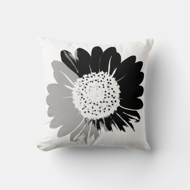Coussin de Sunflower BW (Recto)