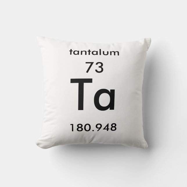 Coussin de tantale du tableau périodique 73 (Recto)