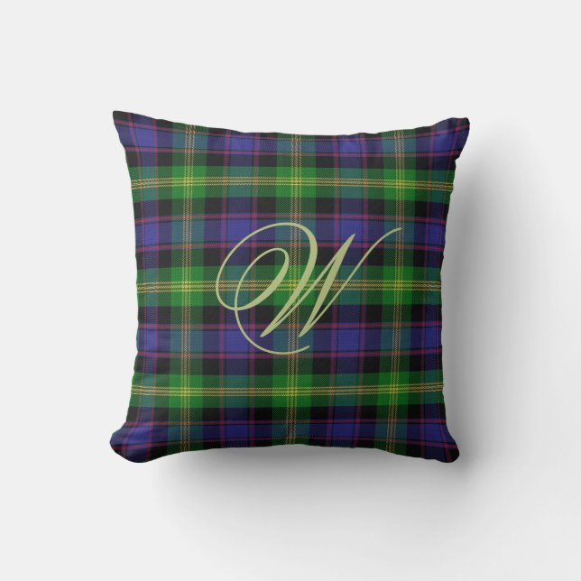 Coussin de tartan de monogramme de Watson (Recto)