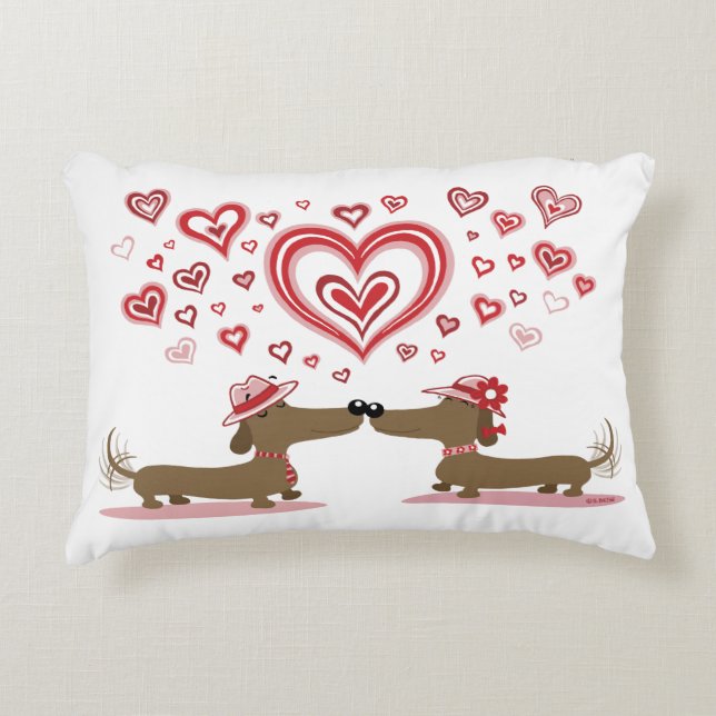 Coussin de teckels d'amour de Valentine (Devant)