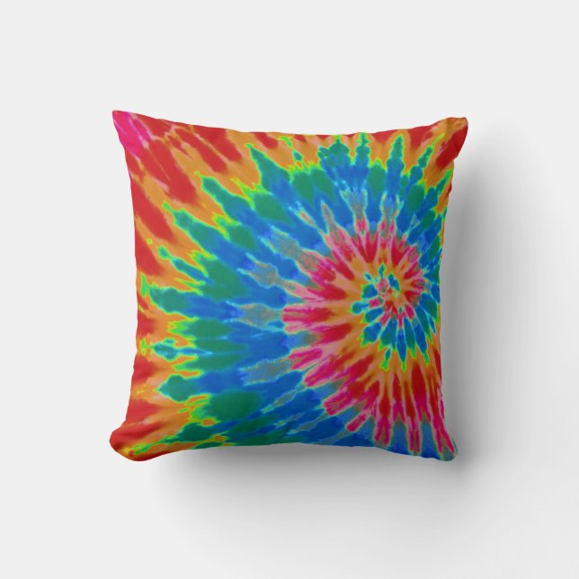 Coussin de teinture rouge et bleu (Recto)