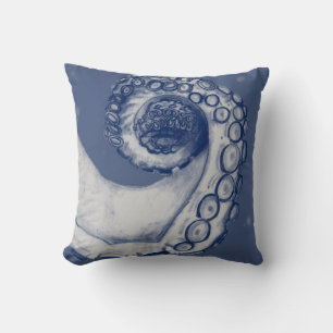 Coussin de tentacle bleu et argenté
